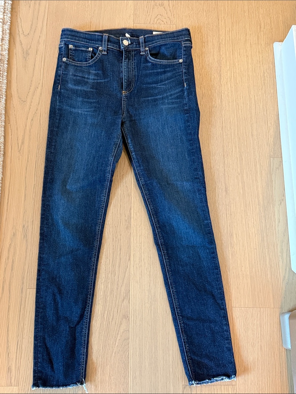 rag & bone Women's Skinny Jeans in Dark Blue Wash